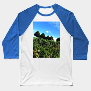 Sunshine meadow with adorable 4 queued trees Baseball T-Shirt